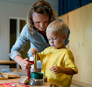 Child experimenting with electricity