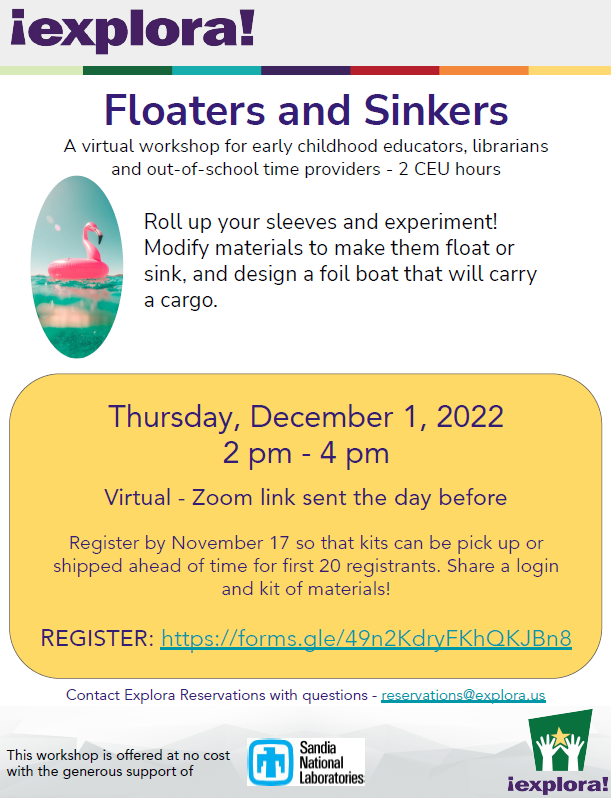 Floaters and Sinkers class flyer