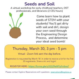 seeds and soil teacher workshop flyer