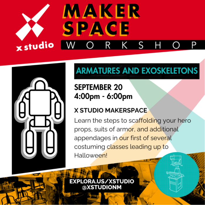 Armatures and Exoskeletons Makerspace flyer Sept 20